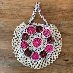 Oaxacan Handcrafted Pink Woven Market Bag